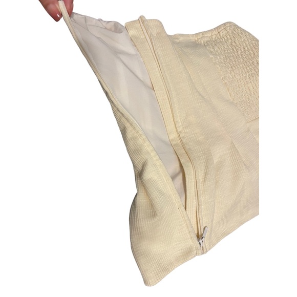 Unbranded Corset Ribbed Butter Yellow Asymmetrical Tube Top - Picture 3 of 3